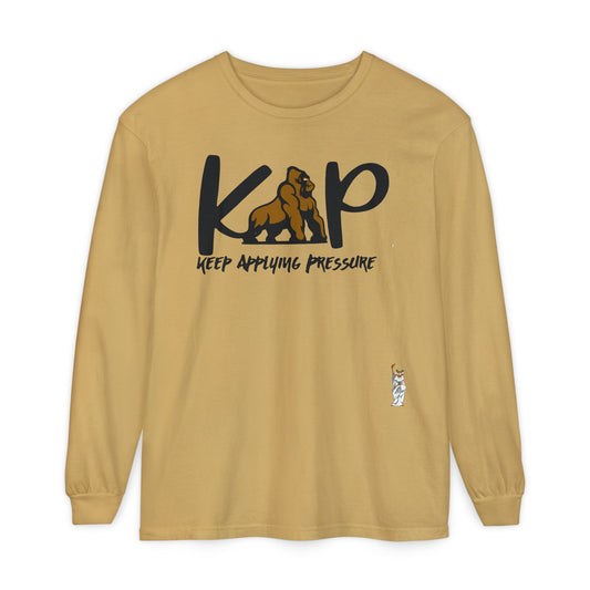 Philosopher Long Sleeve T-Shirt, Comfortable Casual Wear, Gift for Thinkers, Ideal for Birthdays - Keep Applying Pressure