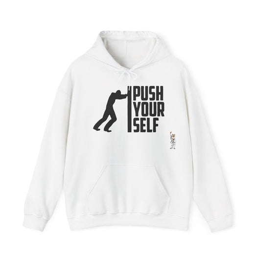 Statue of Liberty Hoodie, Unisex Sweatshirt, Gift for Her, Comfortable Apparel, Design Sweatshirt - Push Yourself - Black