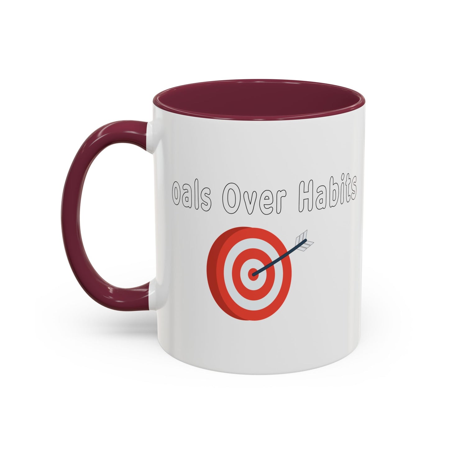 Colorful Whimsical Mugs - Perfect for Coffee Lovers, Gifts for Birthdays, Seasonal Celebrations - Goals Over Habits - White text