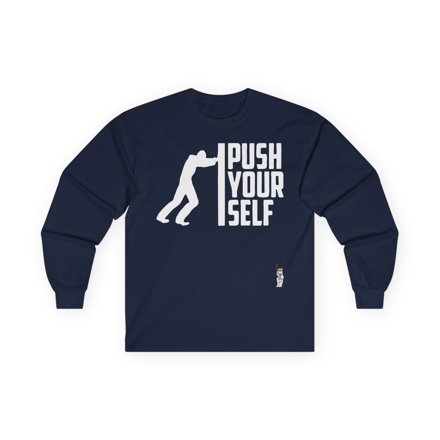 Unisex Ultra Cotton Long Sleeve Tee - Push Yourself - White