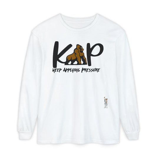Philosopher Long Sleeve T-Shirt, Comfortable Casual Wear, Gift for Thinkers, Ideal for Birthdays - Keep Applying Pressure