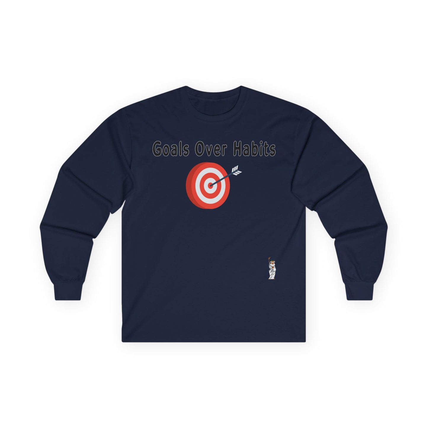 Unisex Ultra Cotton Long Sleeve Tee - Goals Over Habits - Black text