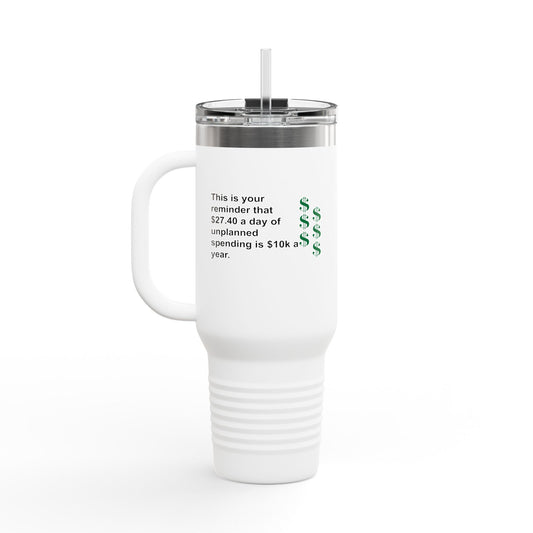 Fun Insulated Travel Mug with Cartoon Character, 40oz Tumbler, Gift for Teachers, Travel Accessories - This is your reminder