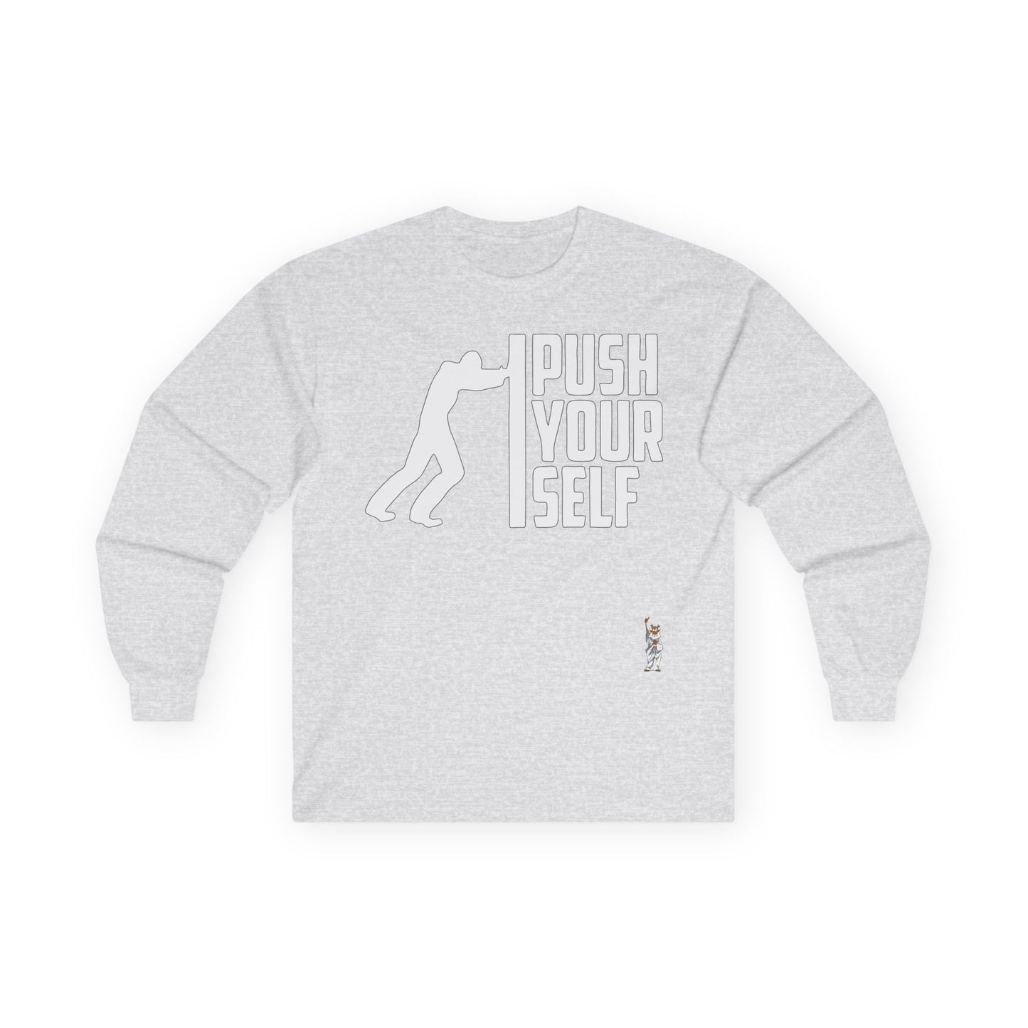Unisex Ultra Cotton Long Sleeve Tee - Push Yourself - White
