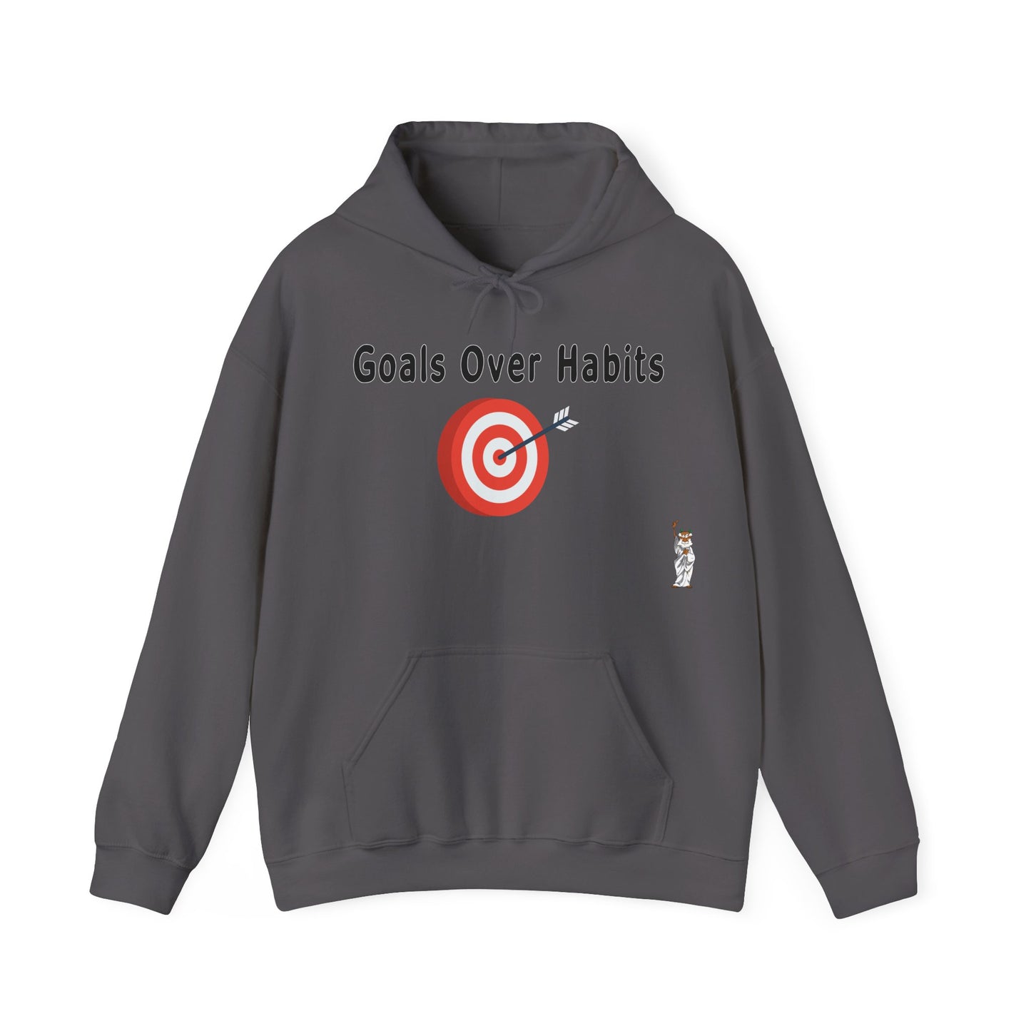 Statue of Liberty Hoodie, Unisex Sweatshirt, Gift for Her, Comfortable Apparel, Unique Design Sweatshirt - Goals Over Habits - Black text