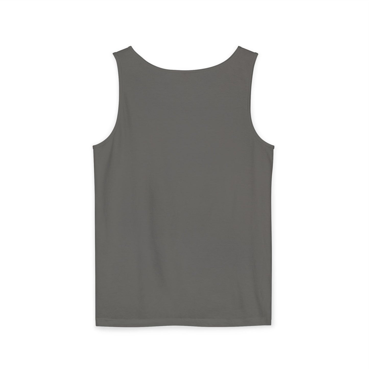 Unisex Garment-Dyed Tank Top featuring a Cheerful Wisdom Figure | Casual Summer Wear, Beach Essentials - Old Man