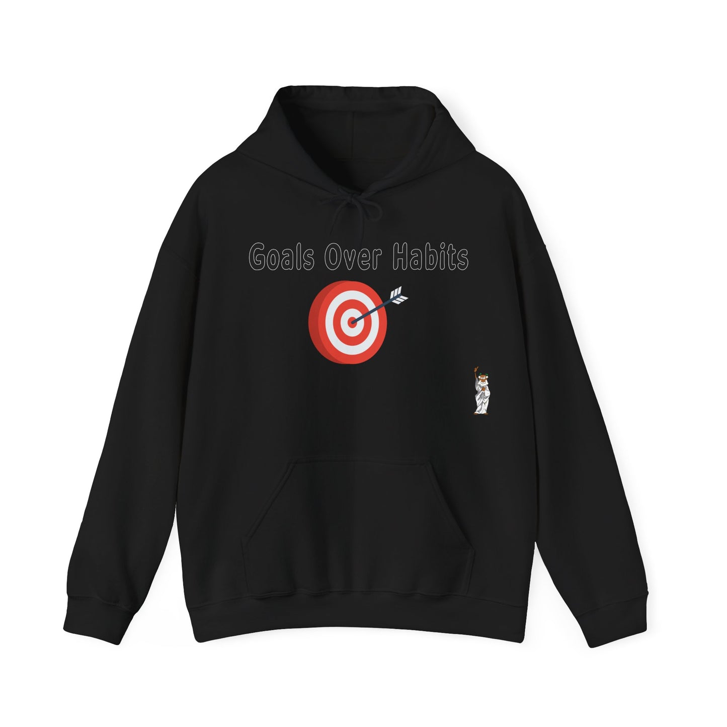 Statue of Liberty Hoodie, Unisex Sweatshirt, Gift for Her, Comfortable Apparel, Unique Design Sweatshirt - Goals Over Habits - Black text