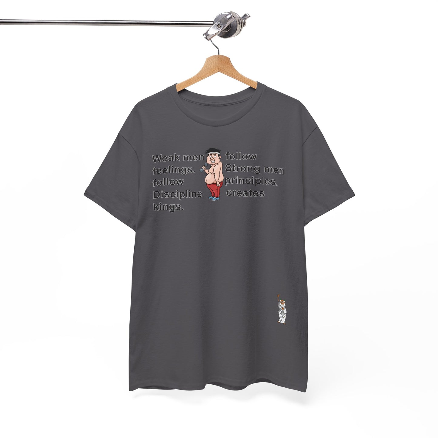 Unisex Heavy Cotton Tee - Push Yourself - Weak men follow feelings
