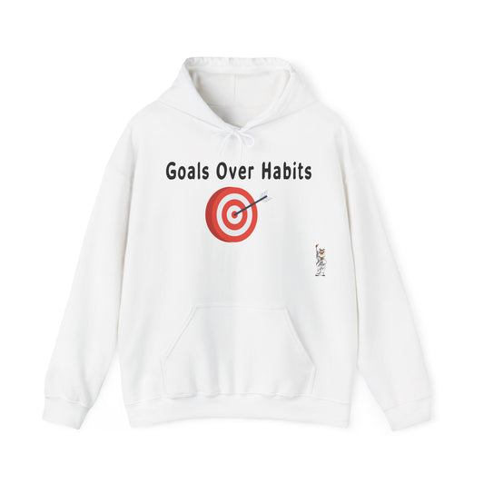 Statue of Liberty Hoodie, Unisex Sweatshirt, Gift for Her, Comfortable Apparel, Unique Design Sweatshirt - Goals Over Habits - Black text