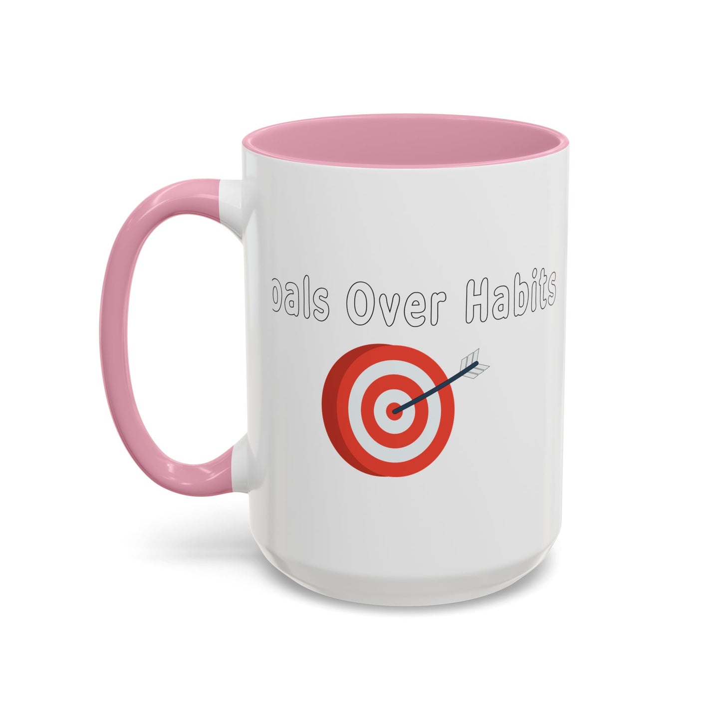 Colorful Whimsical Mugs - Perfect for Coffee Lovers, Gifts for Birthdays, Seasonal Celebrations - Goals Over Habits - White text
