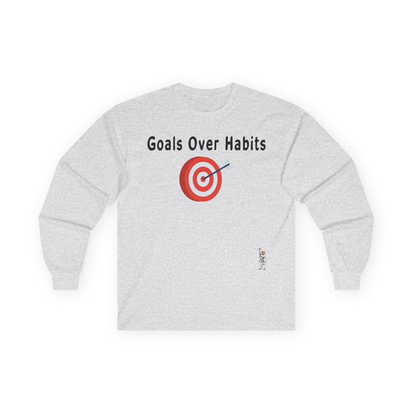 Unisex Ultra Cotton Long Sleeve Tee - Goals Over Habits - Black text