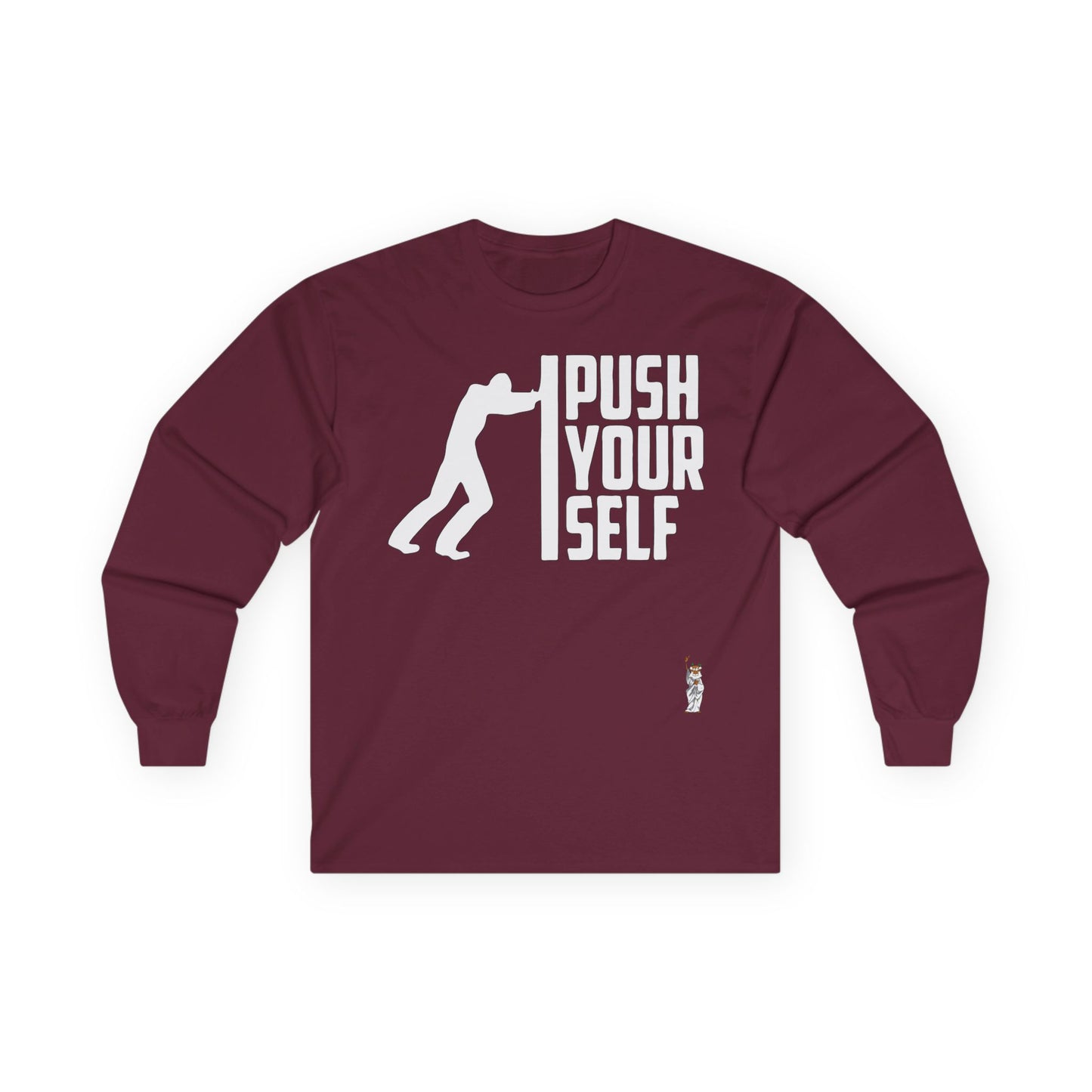 Unisex Ultra Cotton Long Sleeve Tee - Push Yourself - White