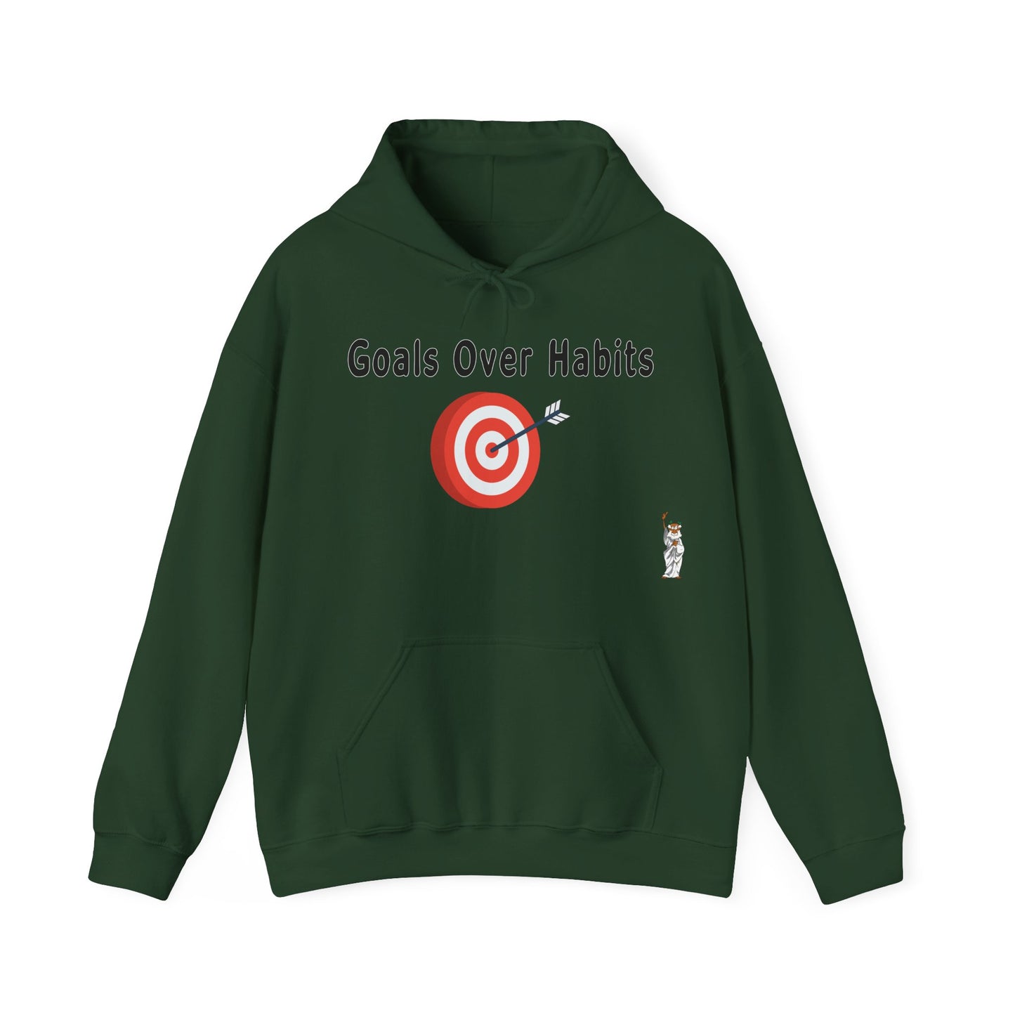 Statue of Liberty Hoodie, Unisex Sweatshirt, Gift for Her, Comfortable Apparel, Unique Design Sweatshirt - Goals Over Habits - Black text