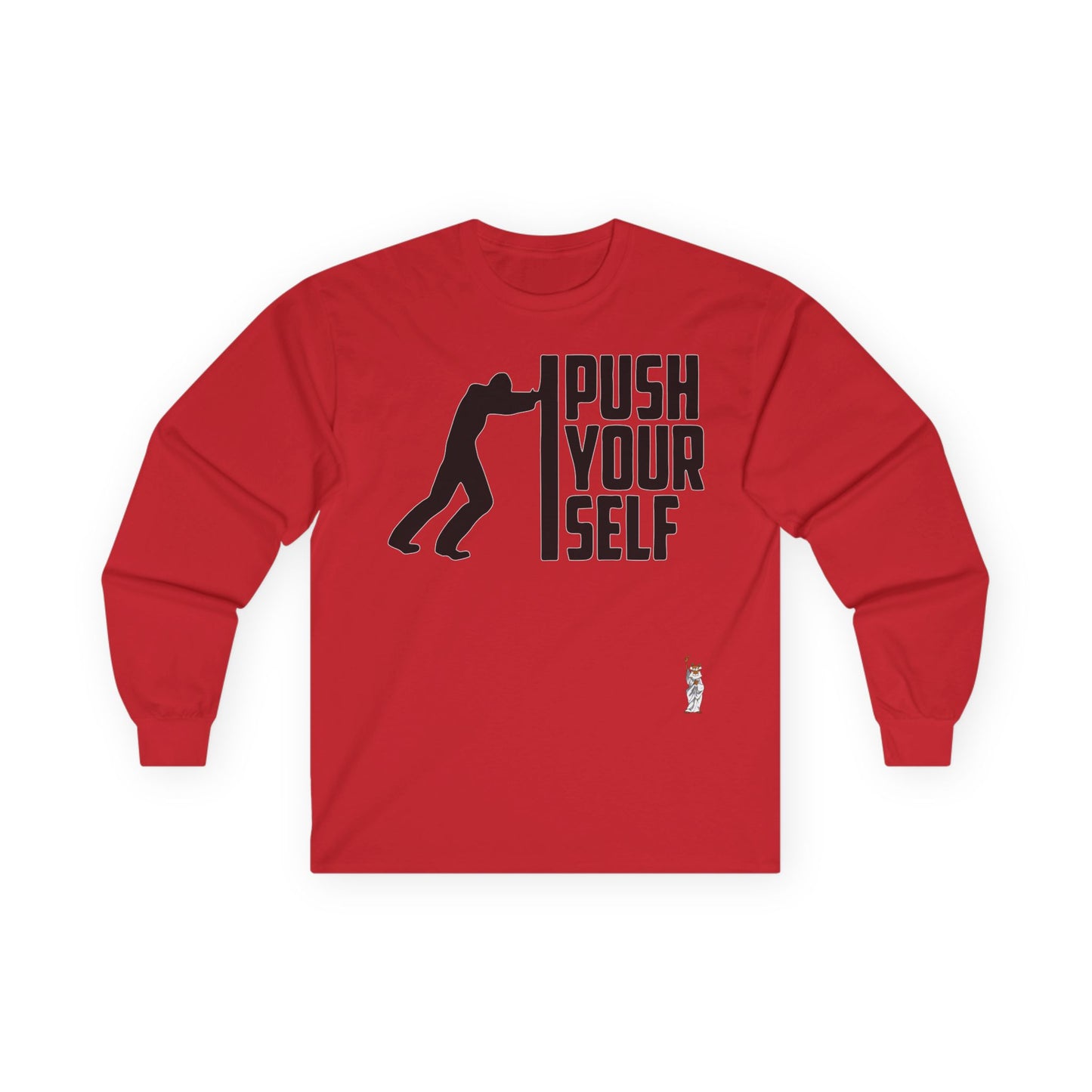 Unisex Ultra Cotton Long Sleeve Tee - Push Yourself-Black