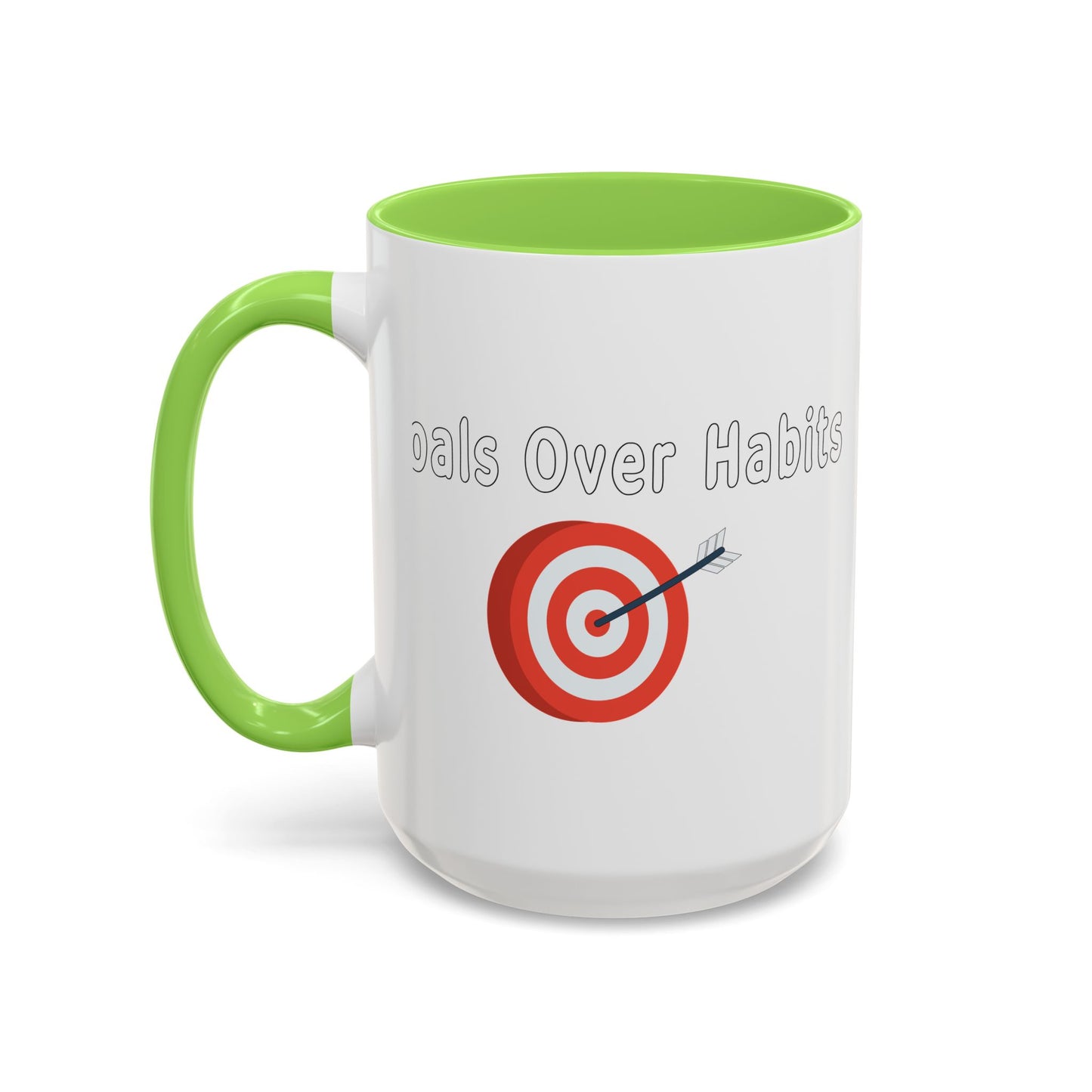 Colorful Whimsical Mugs - Perfect for Coffee Lovers, Gifts for Birthdays, Seasonal Celebrations - Goals Over Habits - White text