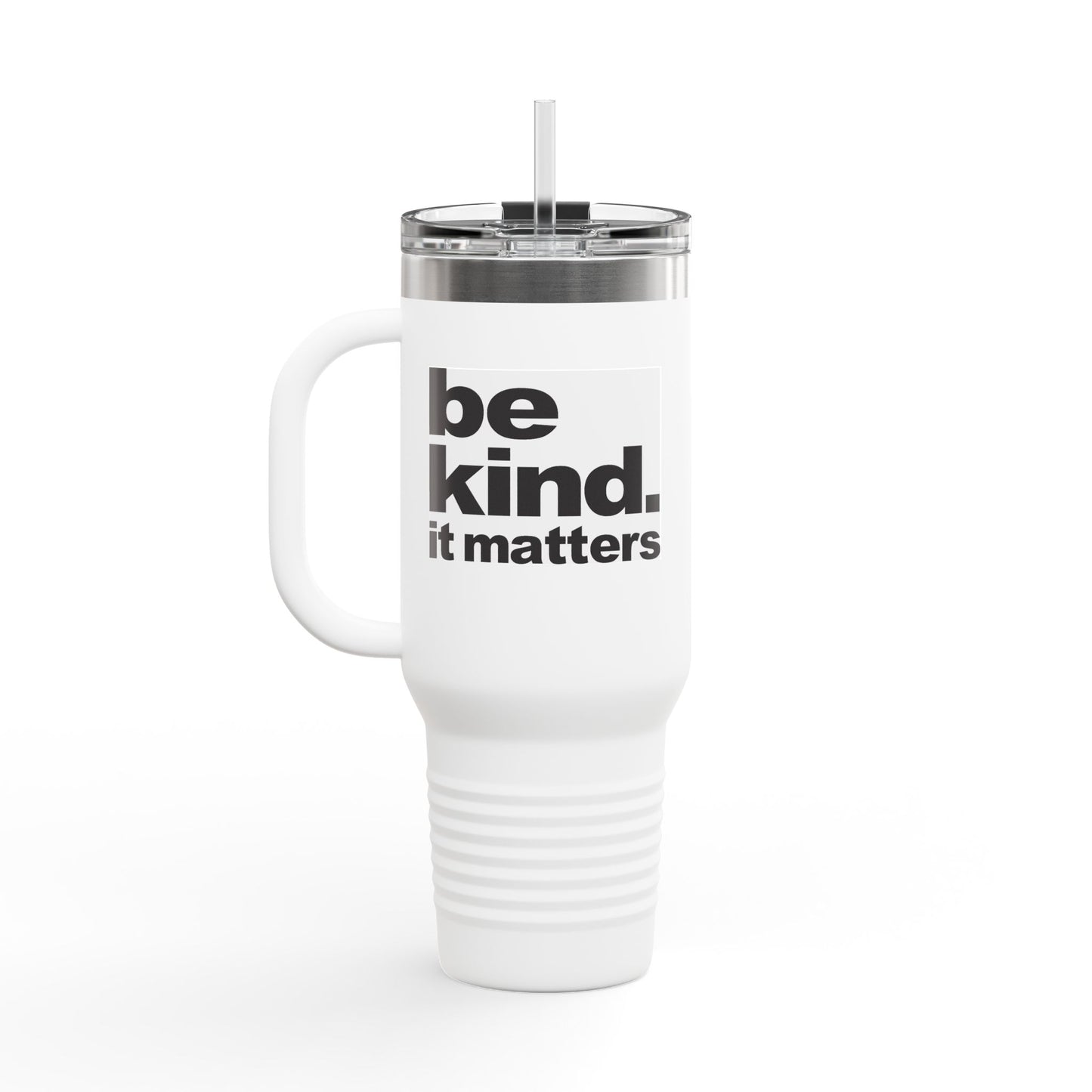 Fun Insulated Travel Mug with Cartoon Character, 40oz Coffee Tumbler, Funny Gift for Teachers, Travel Accessories - Be Kind - It Matters