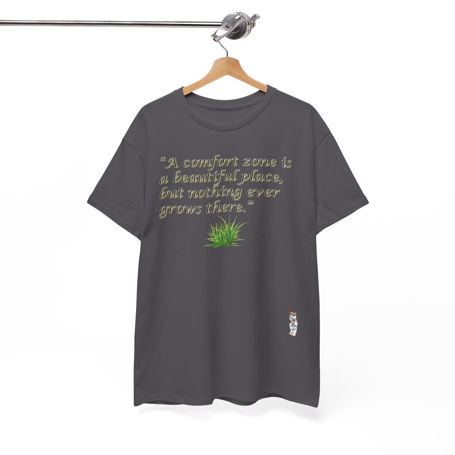 Unisex Heavy Cotton Tee - Push Yourself - Comfort zone is a beautiful place