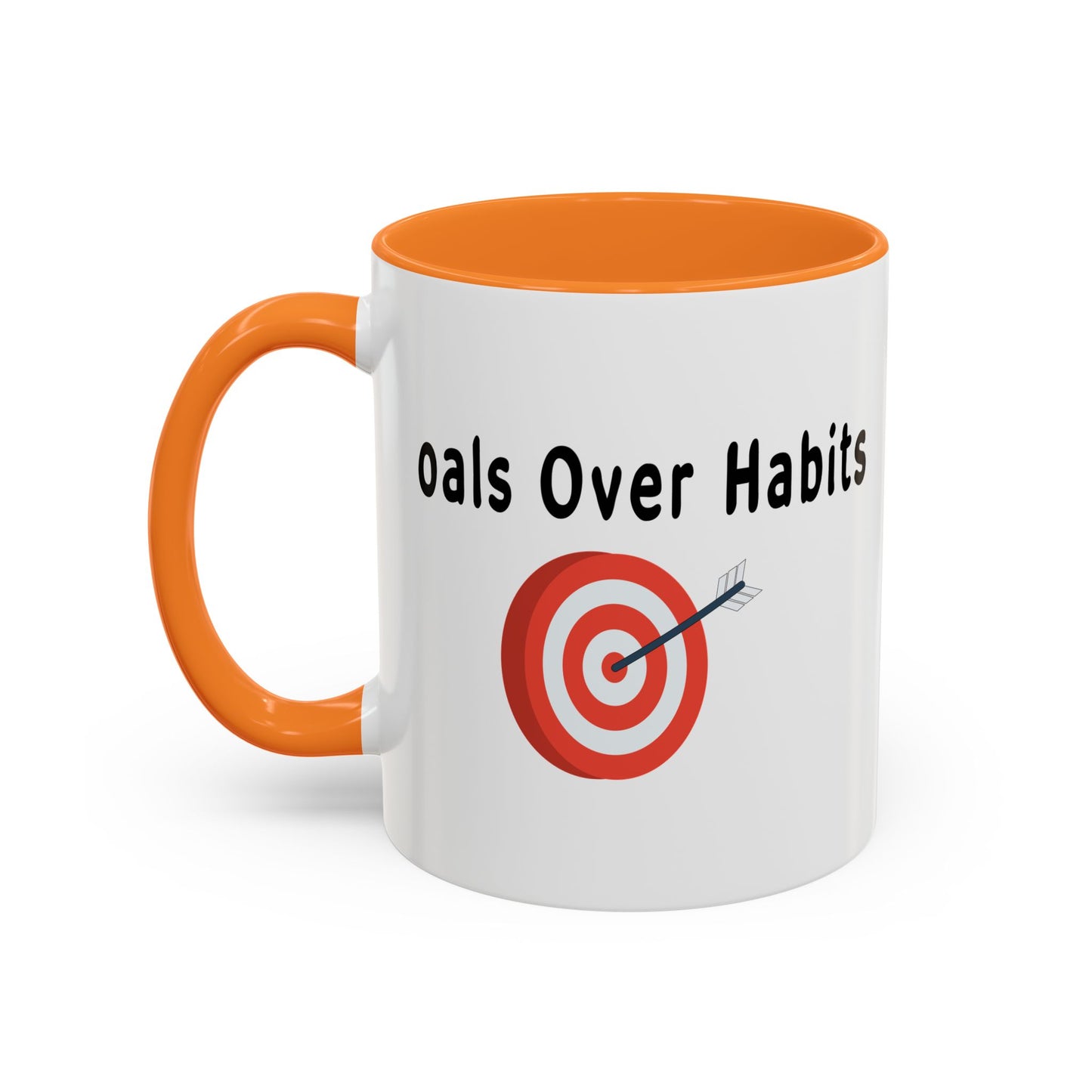 Colorful Whimsical Mugs - Perfect for Coffee Lovers, Gifts for Birthdays, Seasonal Celebrations - Goals Over Habits - Black text