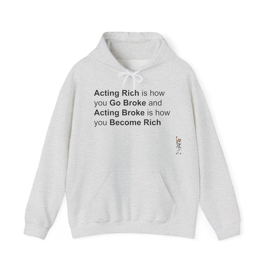 Statue of Liberty Hoodie, Unisex Sweatshirt, Gift for Her, Comfortable Apparel, Design Sweatshirt - Acting Rich is how you Go Broke