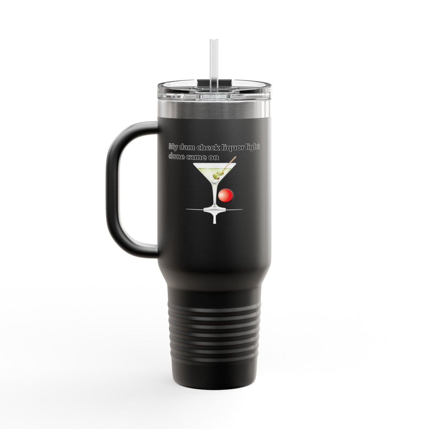 Fun Insulated Travel Mug with Cartoon Character, 40oz Tumbler, Gift for Teachers, Travel Accessories - My dam check liquor