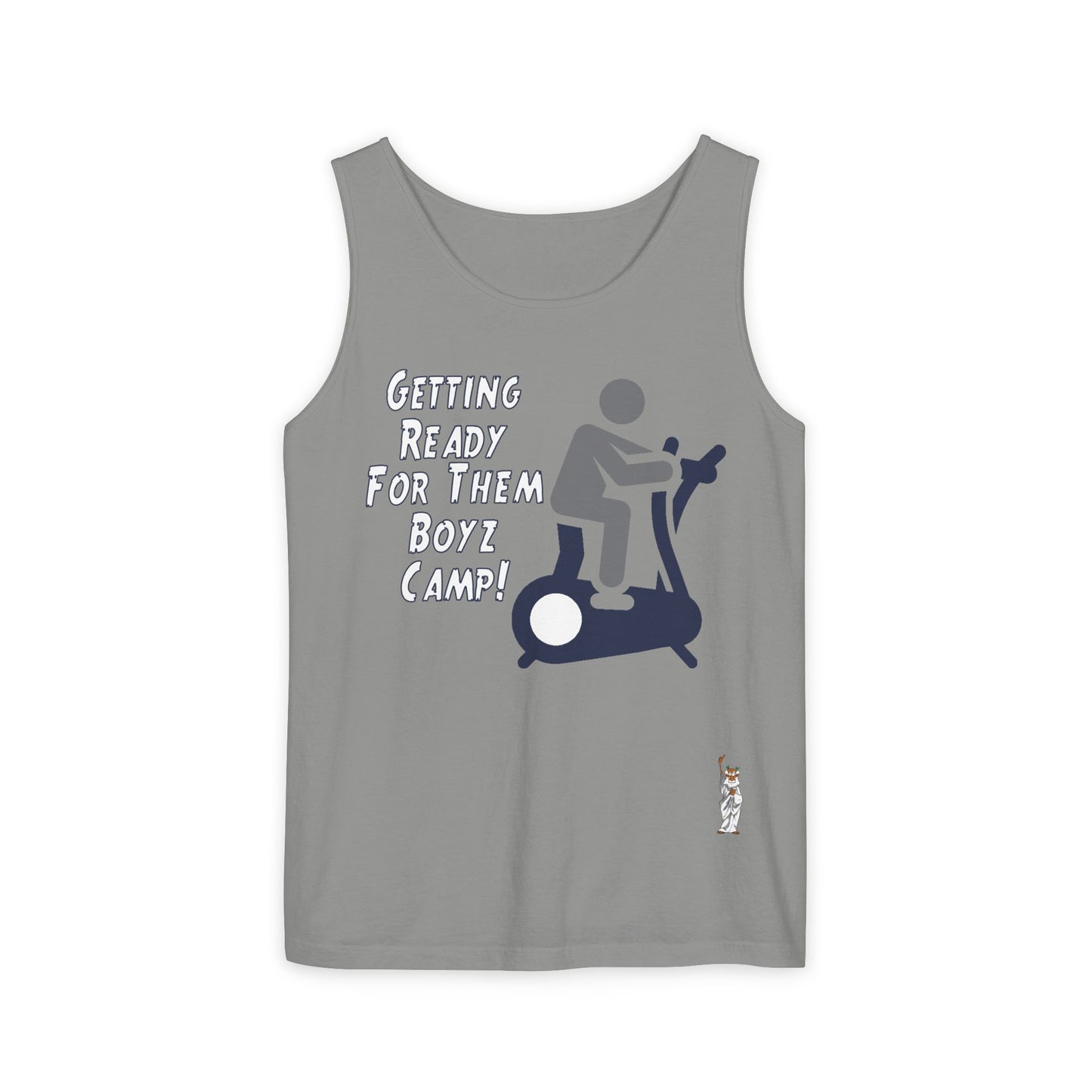 Unisex Garment-Dyed Tank Top featuring a Cheerful Wisdom Figure | Casual Summer Wear, Beach Essentials - Boyz Camp