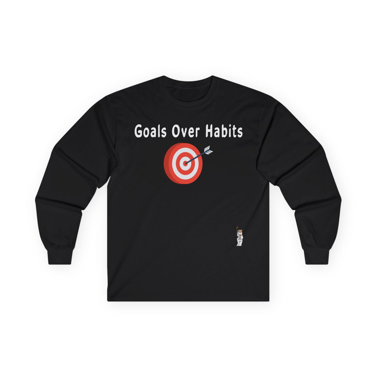 Unisex Ultra Cotton Long Sleeve Tee - Goals Over Habits - White text