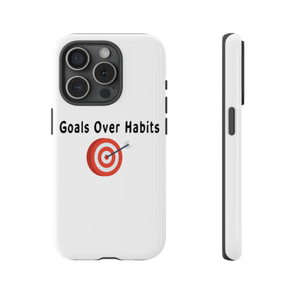 Whimsical Phone Case featuring Sage Character, Quirky Gift for Philosophers, Custom Smartphone Accessory - Goals Over Habits - Black text