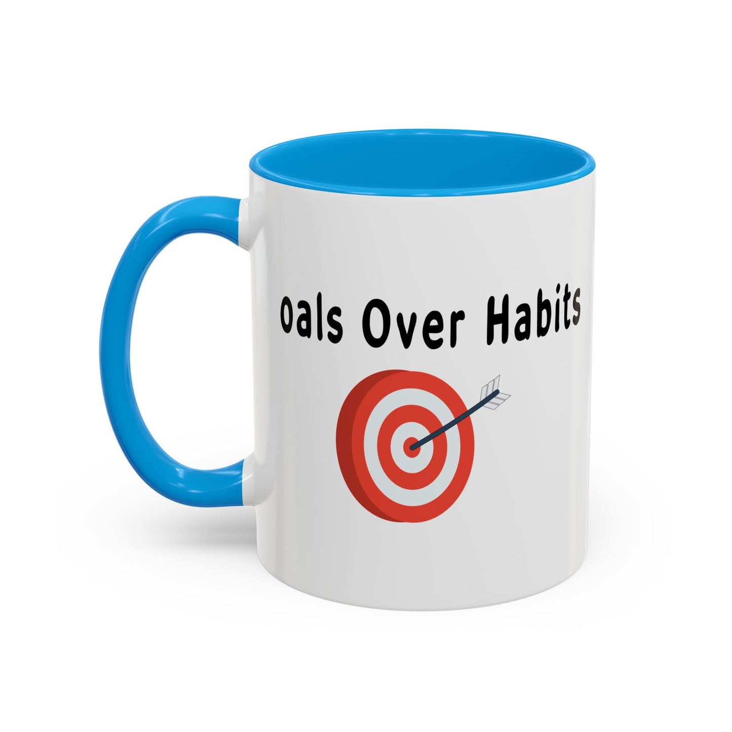 Colorful Whimsical Mugs - Perfect for Coffee Lovers, Gifts for Birthdays, Seasonal Celebrations - Goals Over Habits - Black text